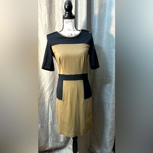 ESPIRIT Elegant Black and Olive body con Dress